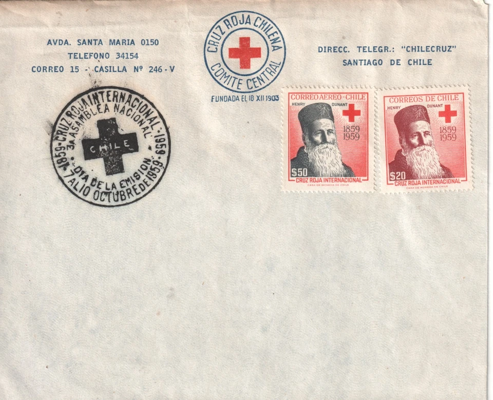 Cubierta Cruz Roja Chile 1959 Foto 1 de 1