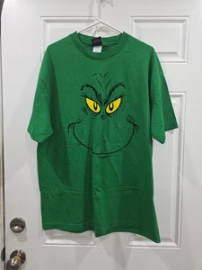 Vintage Dr. Seuss: The Grinch 'Full Shirt Face' Men's Green Holiday T-Shirt (XL) - Picture 1 of 3