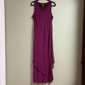 Simply Silk Dress Size 3X Purple Asymmetric Wedding Party Fairy Whimsy Artsy VTG - Picture 1 of 12