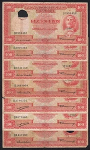 PORTUGAL- MOZAMBIQUE BANKNOTE - 7 X 100 ESCUDOS - P107 - 1958 - F/VF- 🇲🇿 - Picture 1 of 2
