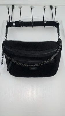 DKNY Black JUMBO Sherpa Belt Bag / Fanny Pack - Image 1 of 4