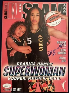 2022 July Dearica Hamby Signed Autograph Slam Magazine COA JSA Las Vegas Aces - Picture 1 of 2