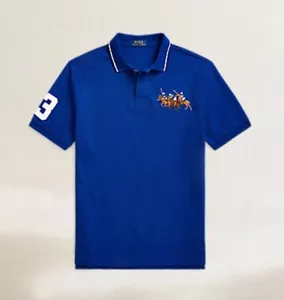 🔥$125🔥Polo Ralph Lauren Para hombres Triple Pony Malla Polo Personalizado Calce Ajustado (XS) - Imagen 1 de 7