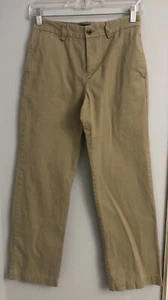 Polo Ralph Lauren Boys Dark Khaki Flat Chino Pants Sz 14 W 27 Inseam 27 GUC - Picture 1 of 5