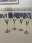 Rosenthal Papyrus Studio Line Clear Tulip Green Stem Cordial Glass 7 1/4” 4pc