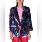 Nwt Rotate Birger Christensen Velvet Jacket With Floral Print Women's 2