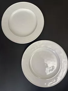 Pier 1 Imports Martillo White 11" Dinner Plate EUC Stoneware, Set Of 2 - Picture 1 of 7