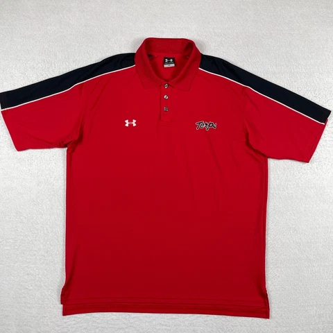 Maryland Terrapins Polo Shirt Mens Large Red Under Armour Terps NCAA Football Cover