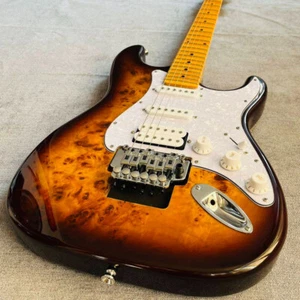 Custom ST Electric Guitar Poplar Burl Maple Top HSS Pickups Tremolo Bridge - Picture 1 of 4