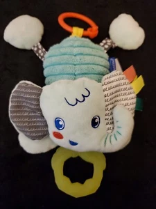 Infantino Teal/Gray Elephant Pull & Shake Baby Toy Jittery Pal-Teether BPA Free - Picture 1 of 12