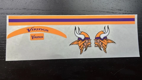 Minnesota Vikings Retro Mini Football Helmet Decal Set Cover