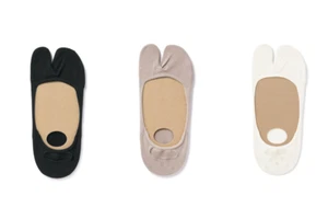 MUJI Women's anti-slip heel tabi-style foot covers 23-25cm Set of 3 - Picture 1 of 10