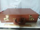 Vintage Hard Case Briefcase Leathercraft Sturdex With Goldtone Fasteners Hinges