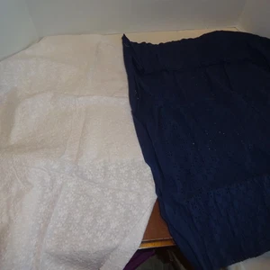 Pleated w/lace; Embroidered White Fabric 3 pieces, 44x36";52x20";42x31" - Picture 1 of 11
