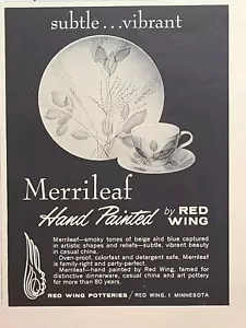 Red Wing MN Merrileaf pintado a mano China sutil vibrante anuncio impreso vintage 1960 - Imagen 1 de 4