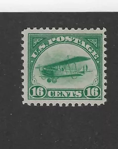 Us airmail, C2, 16 cents green, 1918, Mhr, XF, scv $75 - Picture 1 of 2