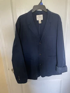 St. John's Bay Men's Navy Sport Jacket Blazer 3 Button Cotton Twill Size Large - Picture 1 of 3
