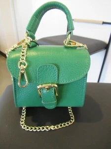 Andrea Cardone Italia Genuine Leather Green Small Crossbody Handbag Italy *NWT* - Picture 1 of 13