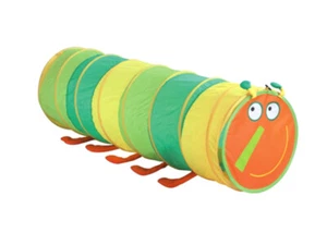 Happy Face Caterpillar Play Tunnel Toddler Crawl Tube Kids Toy Tent Pets Explore - Picture 1 of 1