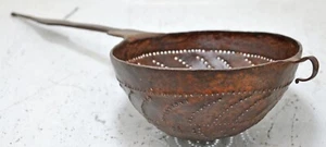 Antique Iron Kitchenware Frying Spoon Original Old Hand Crafted Engraved - Picture 1 of 8