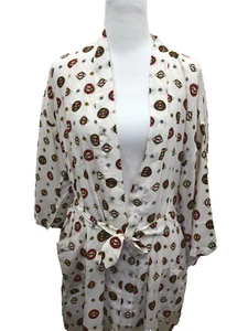 Vintage 70s Tianchang Womens S Kimono Robe Dressing Mod 70s Silk Mid Length - Picture 1 of 5