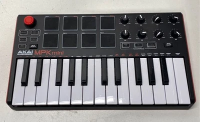 Controlador de teclado electrónico USB Akai negro rojo MPK Mini MIDI Pad Foto 1 de 4