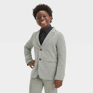 Cat & Jack Kids Button Up Winter Jacquard Knit Heavyweight Blazer Jacket - Picture 1 of 20