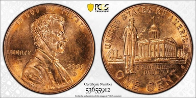 2009-D Lincoln Professional Cent PCGS MS62RD Gold Shield - Image 1 of 4