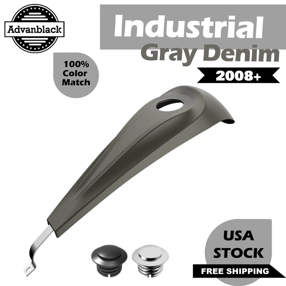 Consola de tablero de tanque de bajo perfil de mezclilla gris industrial compatible con Harley 2008+ Foto 1 de 4