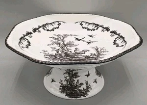 Aux Au Provence AUV2 schwarz & weiß Toile Herzstück Fußsockel Obstschale  - Bild 1 von 5