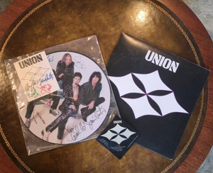 UNION 12" SIGNED PICTURE DISC ALBUM w/AUTOGRAPH Card & Bruce Kulick Pick  KISS - Picture 1 of 12