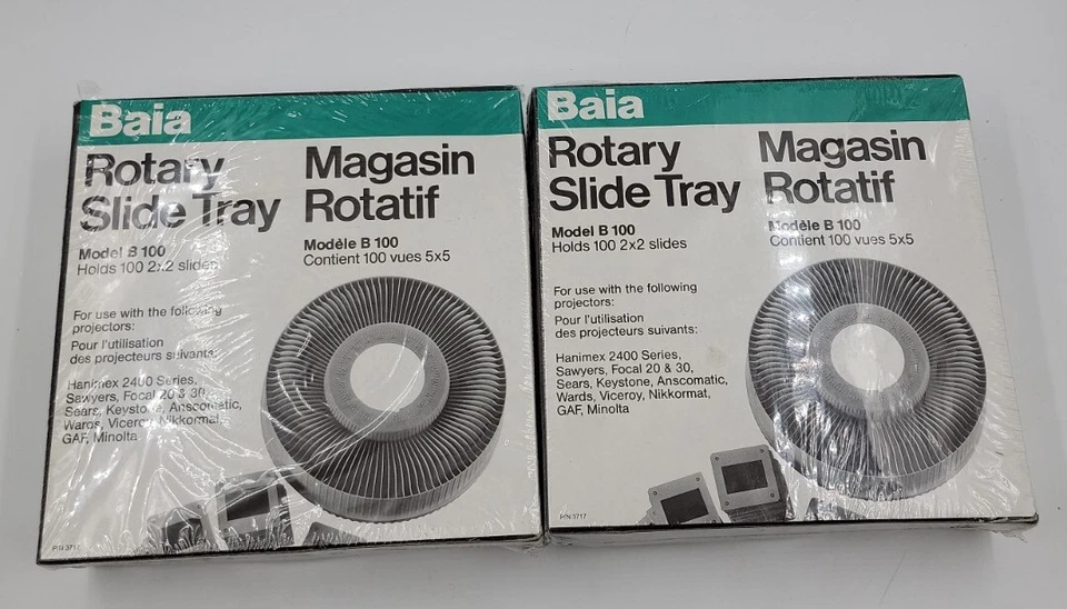 2 Lot BAIA Rotary Slide Tray Model B 100 New Sealed Each Holds 100 2x2 Slides - Image 1 of 4