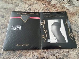 2 Victorias Secret Sensual Shapers Pantyhose Small Jet Black and Classic Navy - Picture 1 of 5