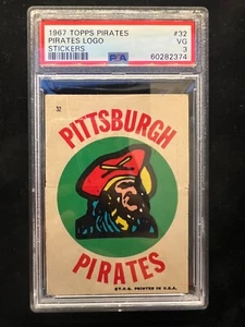 1967 TOPPS STICKERS #32 PITTSBURGH PIRATES LOGO PSA 3 VG - Picture 1 of 2