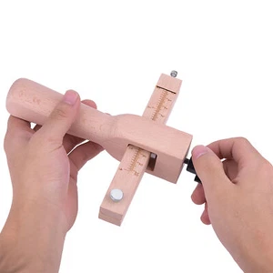 Adjustable Wooden Strip And Strap Belt Cutter Leather Cutting Craft With 5 Blade - Picture 1 of 18