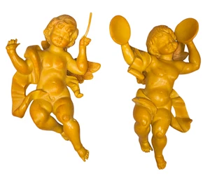 Vintage Plastic Angel Ornaments Cherubs Band Musical Instruments 6" Ornaments - Picture 1 of 3