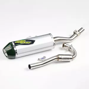Racing Full System Exhaust Pipe Kit Carbon Green Pro KAWASAKI KLX140 KLX140L - Picture 1 of 8