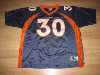 Camiseta deportiva de fútbol americano Terrell Davis talla 54 vintage de los Denver Broncos de la NFL Foto 1 de 2