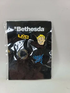NUEVO Juego de Pines Bethesda Fallout Doom Elder Scrolls Dishonored Battlecry *RARO* P:C - Imagen 1 de 2