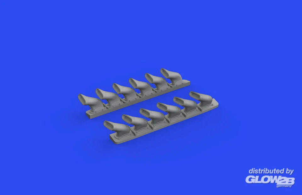 Eduard Accessories: Spitfire Mk.V six-stacks exhausts fishtail for EDUARD in 1:4 - Immagine 1 di 1