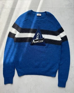 Mens MONCLER Maglione Tricot Girocollo Alpaca Wool Knit Sweater RARE Logo Size M - Picture 1 of 12