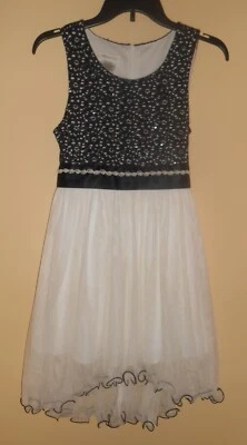 Bonnie Jean Size 14 Children’s Holiday Dress Black & White - Image 1 of 3