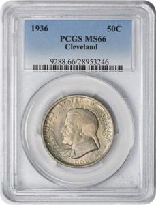 1936 Cleveland Commemorative Half MS66 PCGS Mint State 66 - Picture 1 of 2