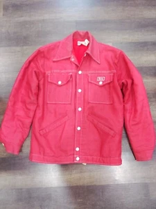 Abrigo Chaqueta de Colección Swingster Coors Cerveza Rojo Forrado de Denim Para Hombre Pequeño EE. UU. Trabajo Raro - Imagen 1 de 9