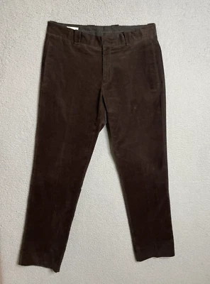 Мужские внутренние вельветовые брюки Ivory Incotex 36X33 коричневые плоские спереди - Изображение 1 из 4