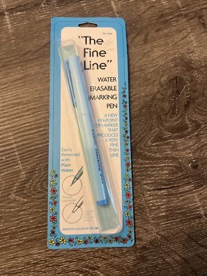 W.H. Pluma de tela de marcado borrable al aire Collins "The Fine Line" tinta azul Foto 1 de 3