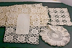 Manteles individuales vintage de ganchillo a mano tapetes cubrecobertores lote mixto de 6 granja en mal estado - Imagen 1 de 8