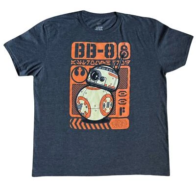 Camiseta Star Wars Pop Para Hombre El Despertar de la Fuerza BB-8 Talla XL Gris Brezo Naranja Foto 1 de 4