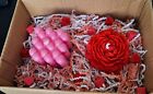 Candle Gift Set, Pink Heart Bubble Candle, Red Poeny Candle, Mother's Day Gift