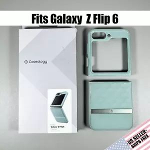 CASEOLOGY Coque Parallaxe pour Galaxy Z Flip6 - Vert Sauge Motif Hexagonal 3D | OCCASION - Photo 1 sur 18
